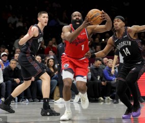 哈登31+4+6伦纳德26+5+5 小波特18分快船轻取篮网